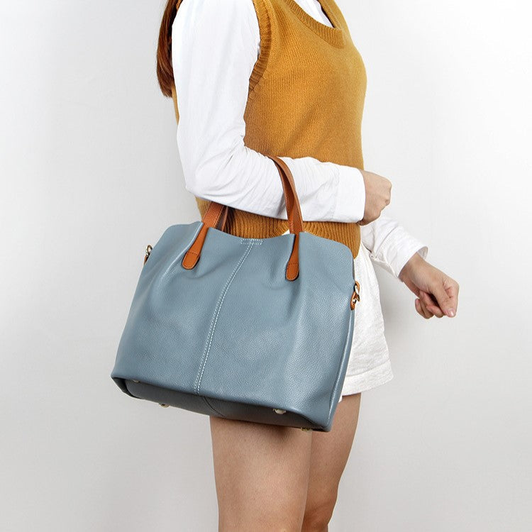 Ollie Genuine Leather Medium Tote Bag with Dual Carry Options
