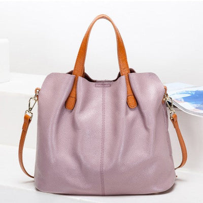 Ollie Genuine Leather Medium Tote Bag with Dual Carry Options