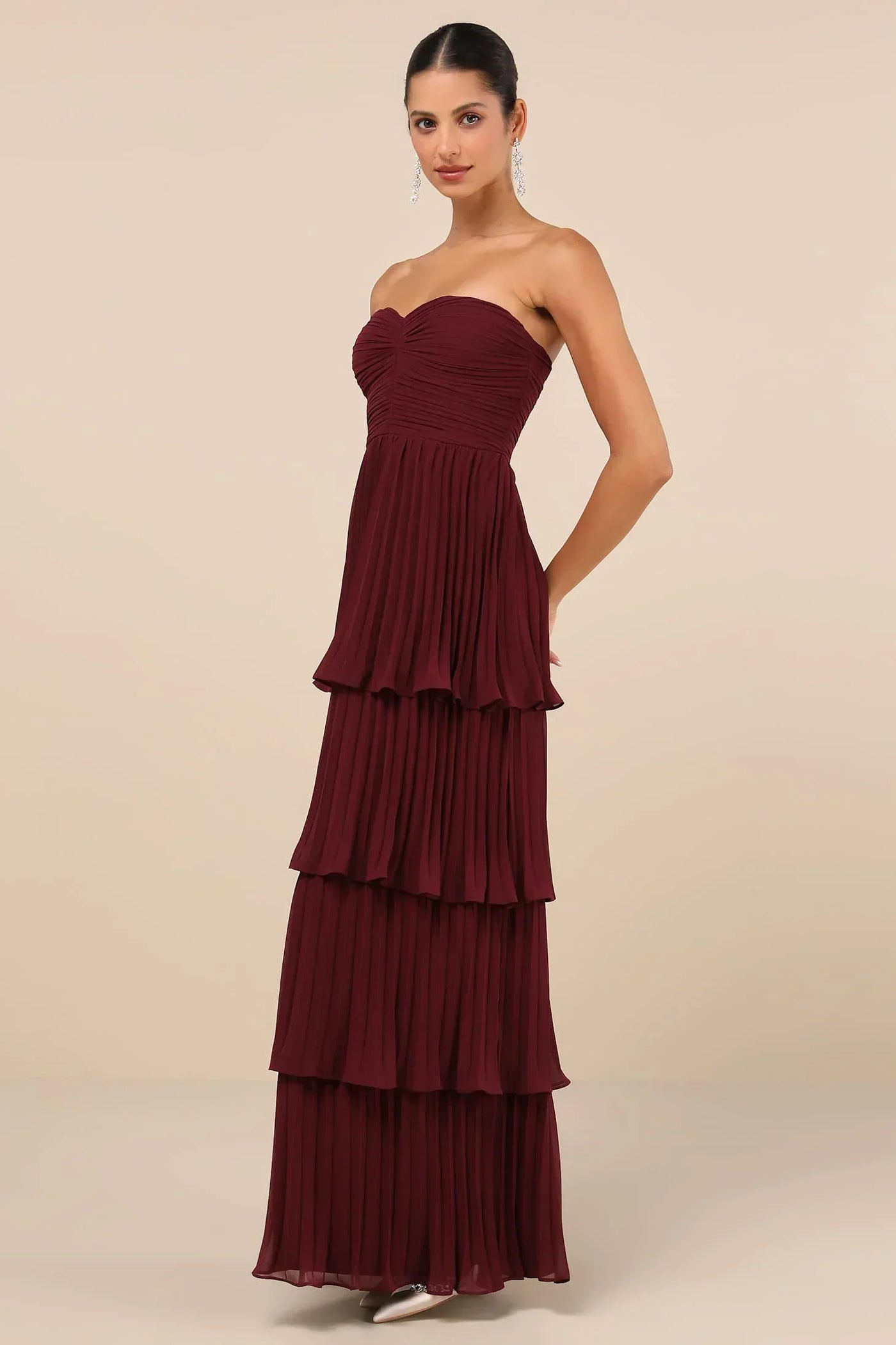 Velmara Strapless Ruffle Maxi