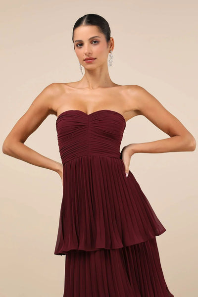 Velmara Strapless Ruffle Maxi