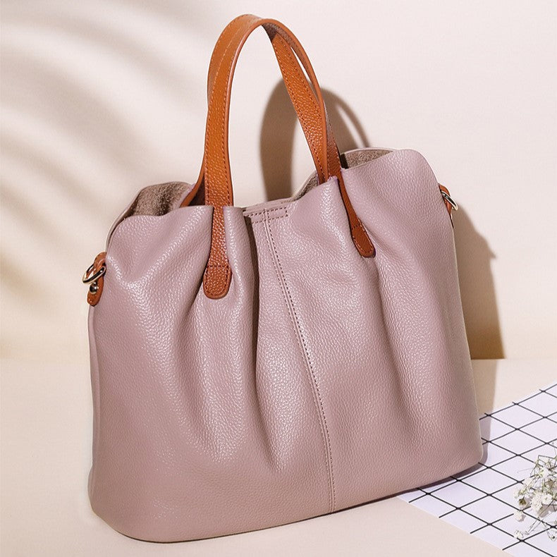 Ollie Genuine Leather Medium Tote Bag with Dual Carry Options