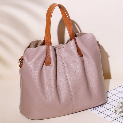 Ollie Genuine Leather Medium Tote Bag with Dual Carry Options
