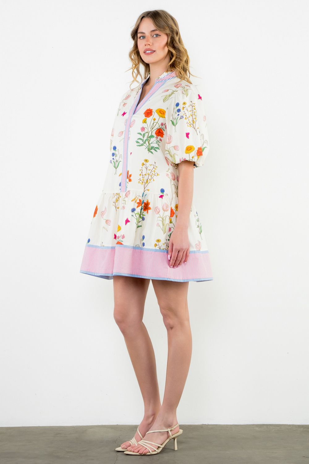 Rose Puff Floral Dress