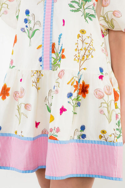 Rose Puff Floral Dress