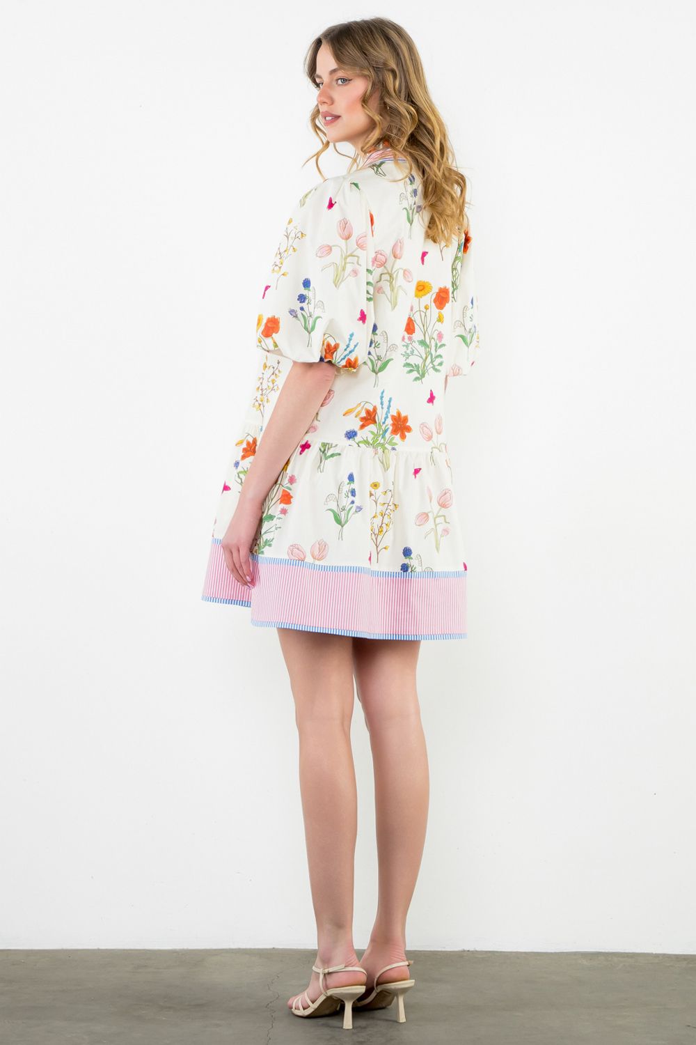 Rose Puff Floral Dress