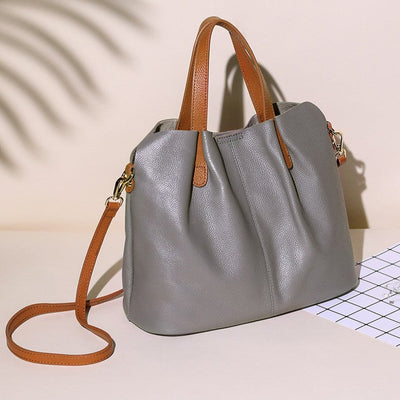 Ollie Genuine Leather Medium Tote Bag with Dual Carry Options