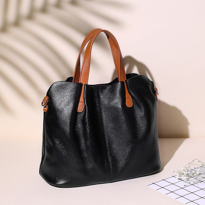 Ollie Genuine Leather Medium Tote Bag with Dual Carry Options