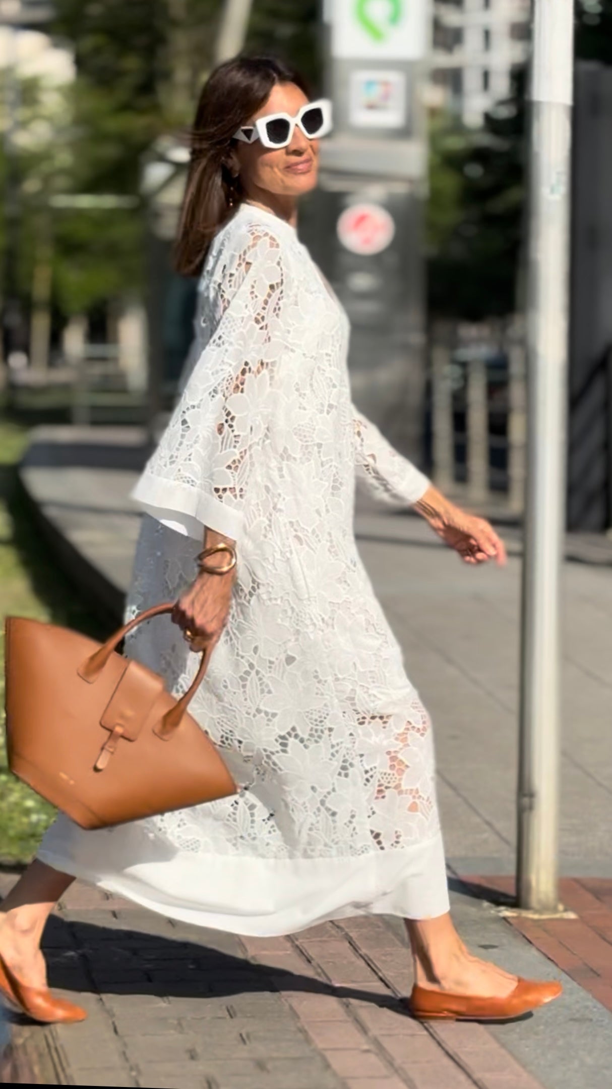 Elegant Lace Luana White Dress