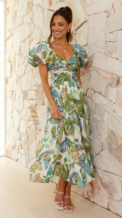 Green Blue Maxi Dress