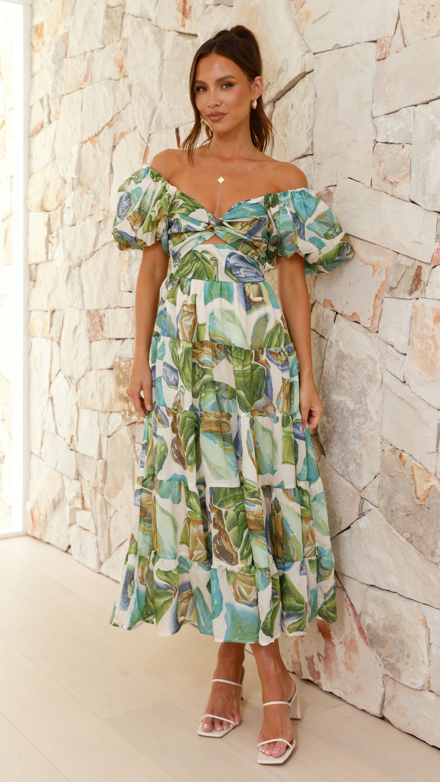 Green Blue Maxi Dress