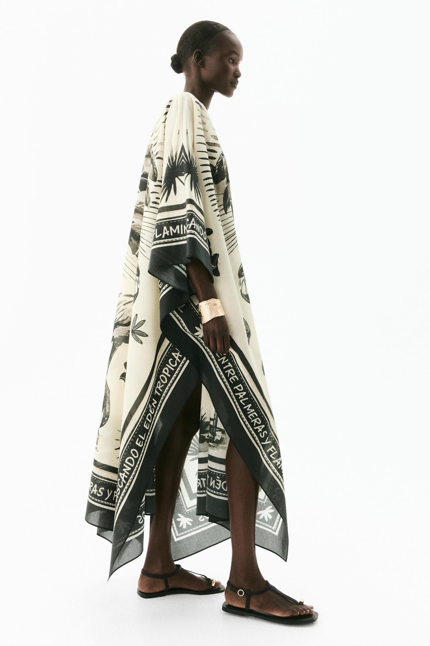 Oversized Flamingo Kaftan Maxi Dress: Lightweight, Breathable, Stylish, Loose-Fit Beachwear