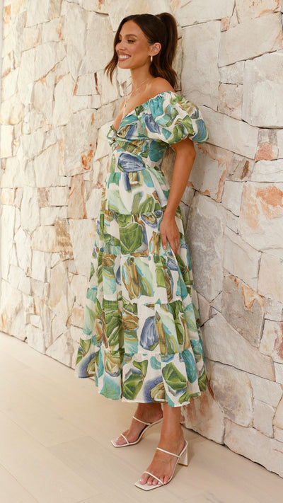 Green Blue Maxi Dress