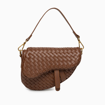 Madelyn Woven Saddle Bag – Luxury Leather Woven Shoulder Bag
