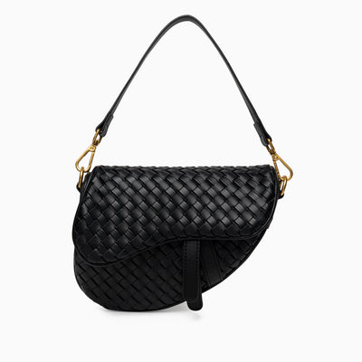 Madelyn Woven Saddle Bag – Luxury Leather Woven Shoulder Bag