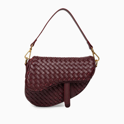 Madelyn Woven Saddle Bag – Luxury Leather Woven Shoulder Bag