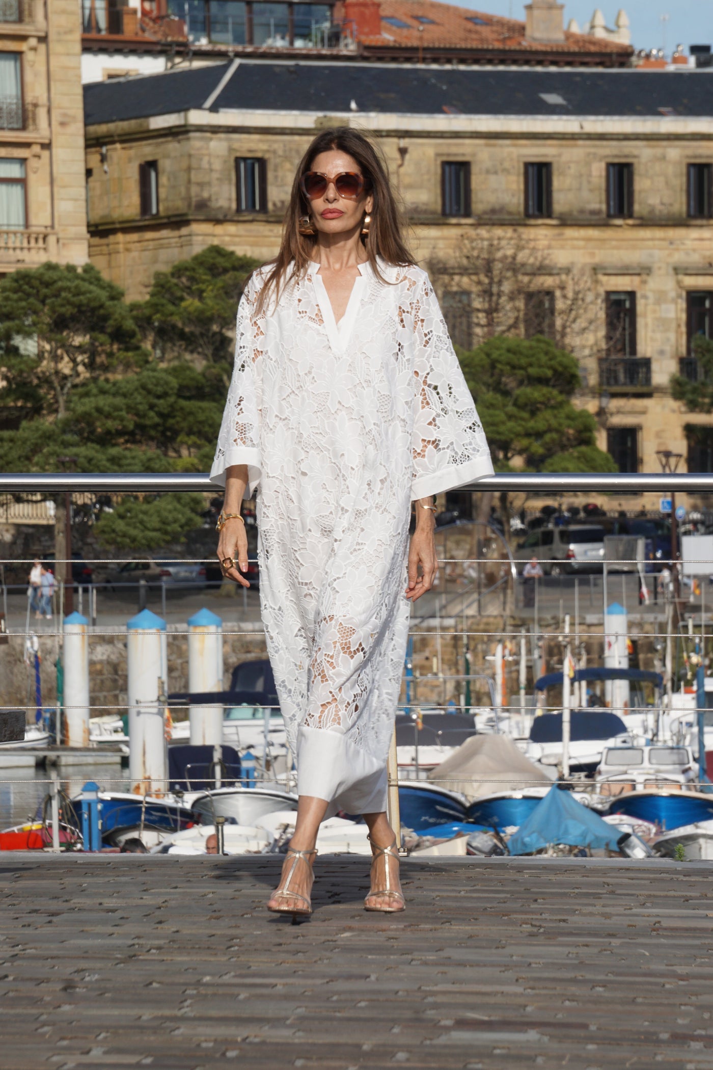 Elegant Lace Luana White Dress