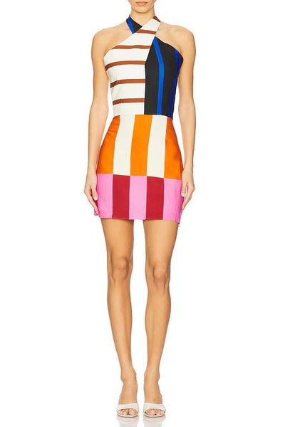 Elegant Veneta Mini Dress: Chic Sleeveless Backless Summer Party Cocktail Attire