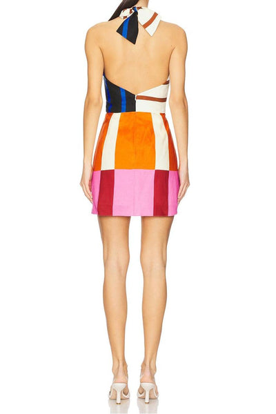 Elegant Veneta Mini Dress: Chic Sleeveless Backless Summer Party Cocktail Attire