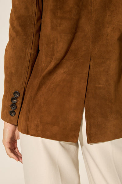 Flair Vintage Camel Suede Women's Blazer with Classic Tailoring
