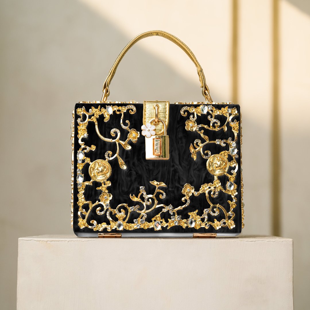 Elegant Acrylic Box Handbag White