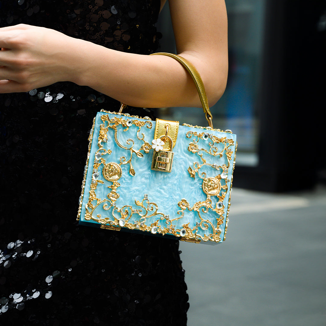 Elegant Acrylic Box Handbag White