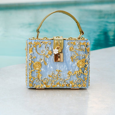 Elegant Acrylic Box Handbag White