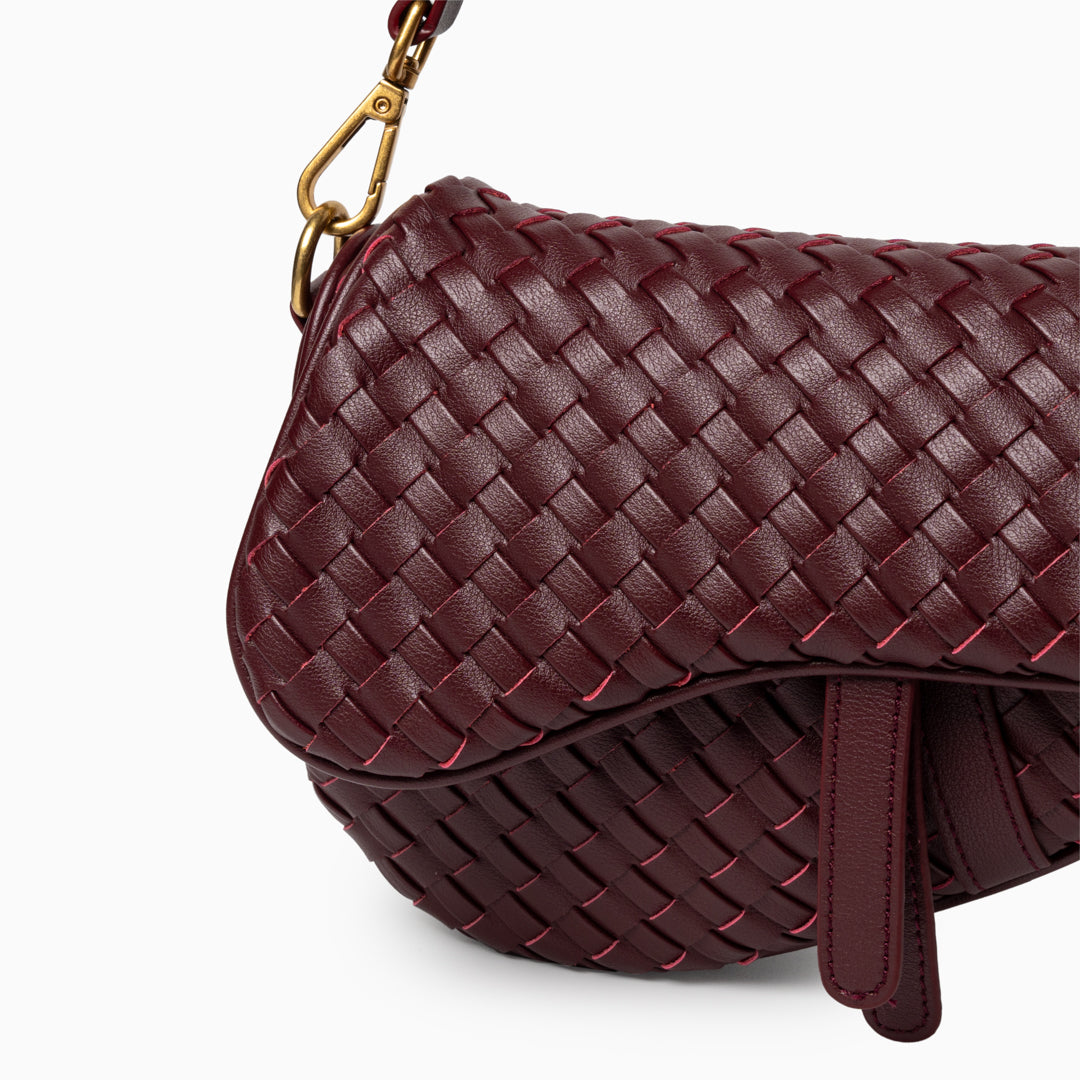 Madelyn Woven Saddle Bag – Luxury Leather Woven Shoulder Bag