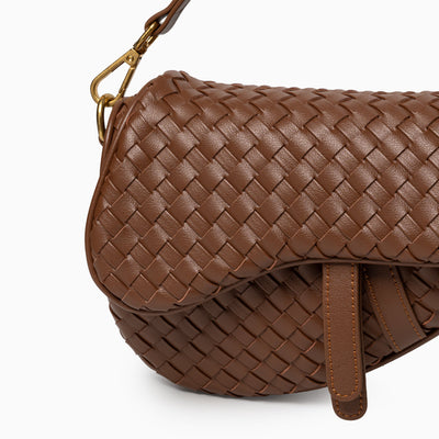 Madelyn Woven Saddle Bag – Luxury Leather Woven Shoulder Bag