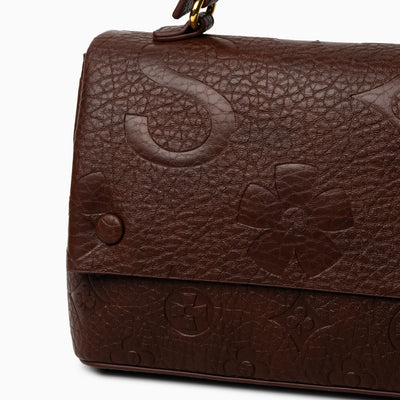 Hana Embossed Leather‑Look Crossbody Bag with Gold‑Tone Hardware