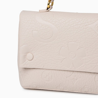 Hana Embossed Leather‑Look Crossbody Bag with Gold‑Tone Hardware