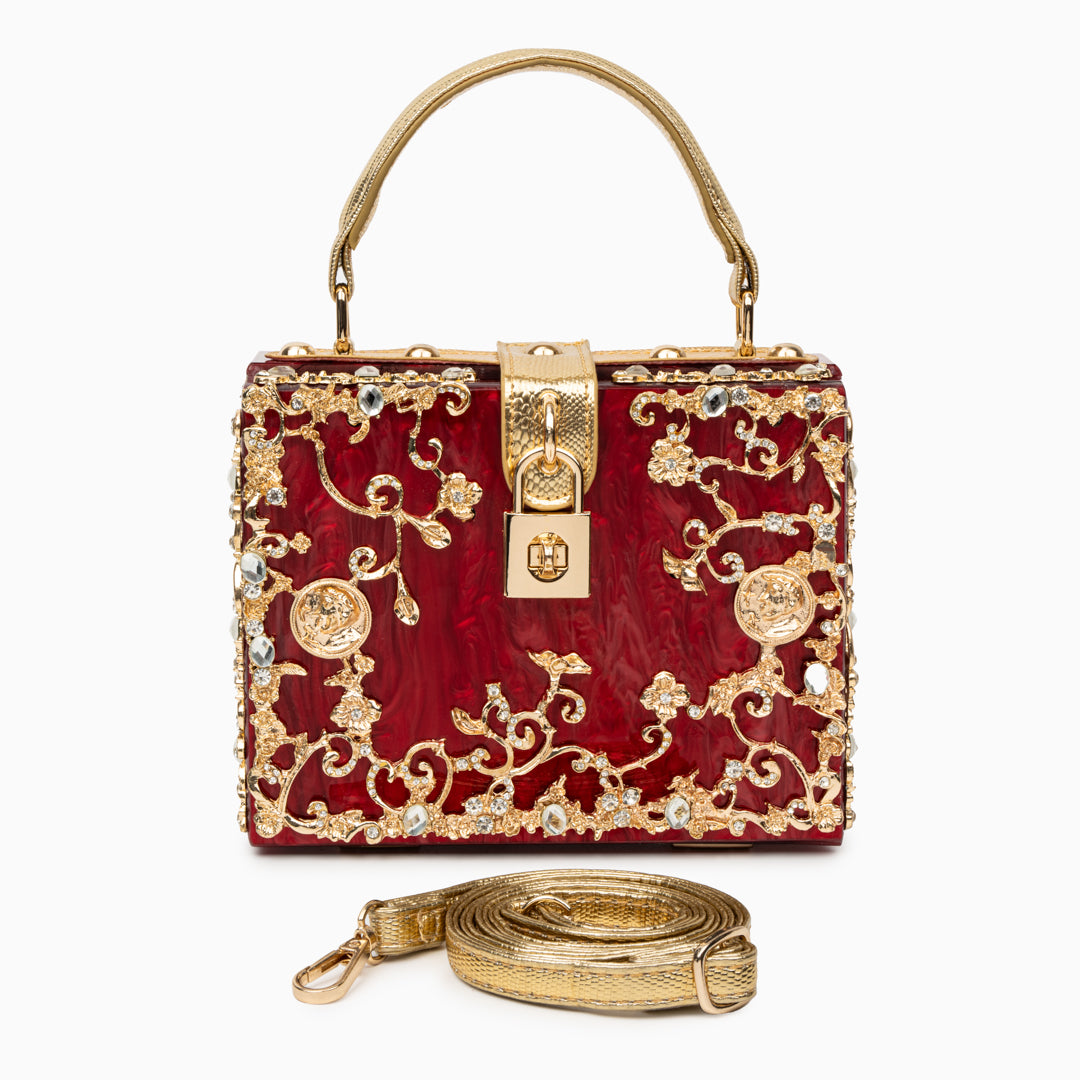 Elegant Acrylic Box Handbag White