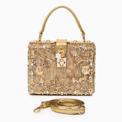 Elegant Acrylic Box Handbag White