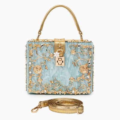 Elegant Acrylic Box Handbag White