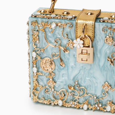 Elegant Acrylic Box Handbag White