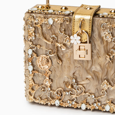 Elegant Acrylic Box Handbag White