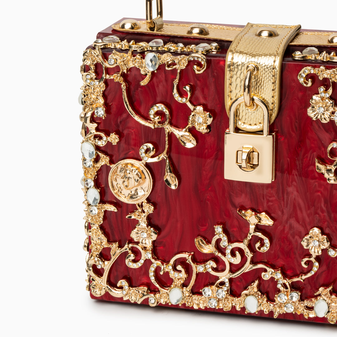 Elegant Acrylic Box Handbag White