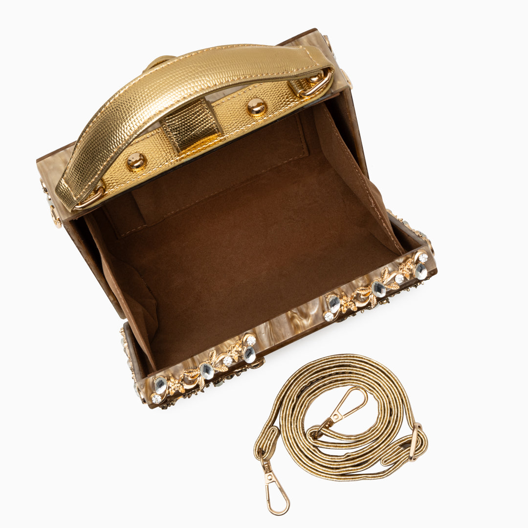 Elegant Acrylic Box Handbag White