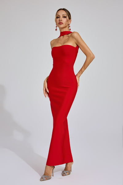 Red Off Shoulder Bandage