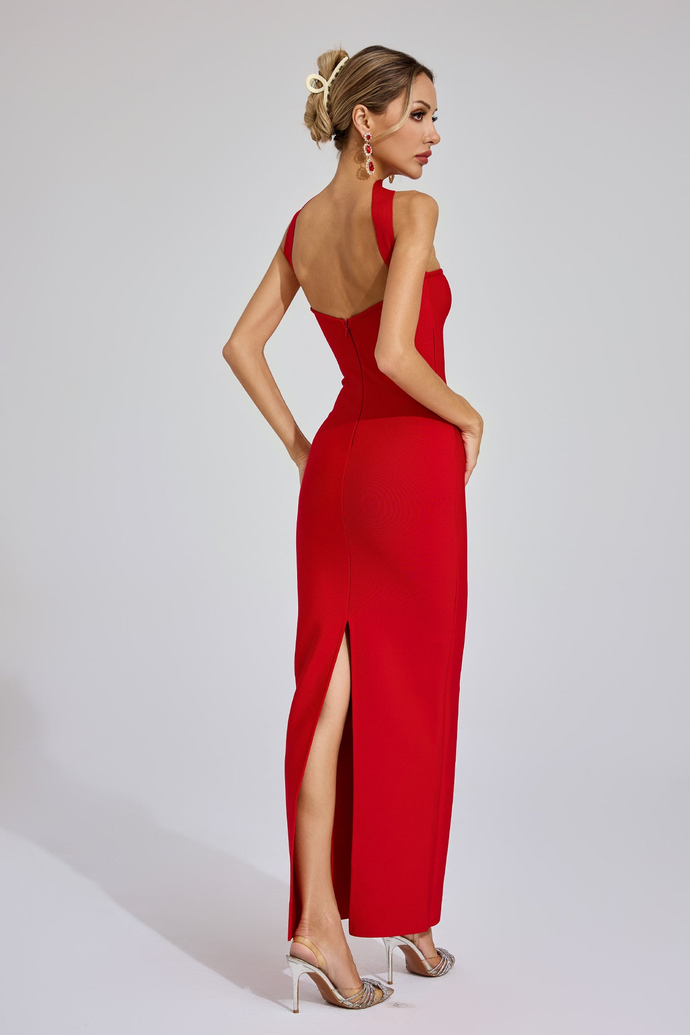 Red Off Shoulder Bandage
