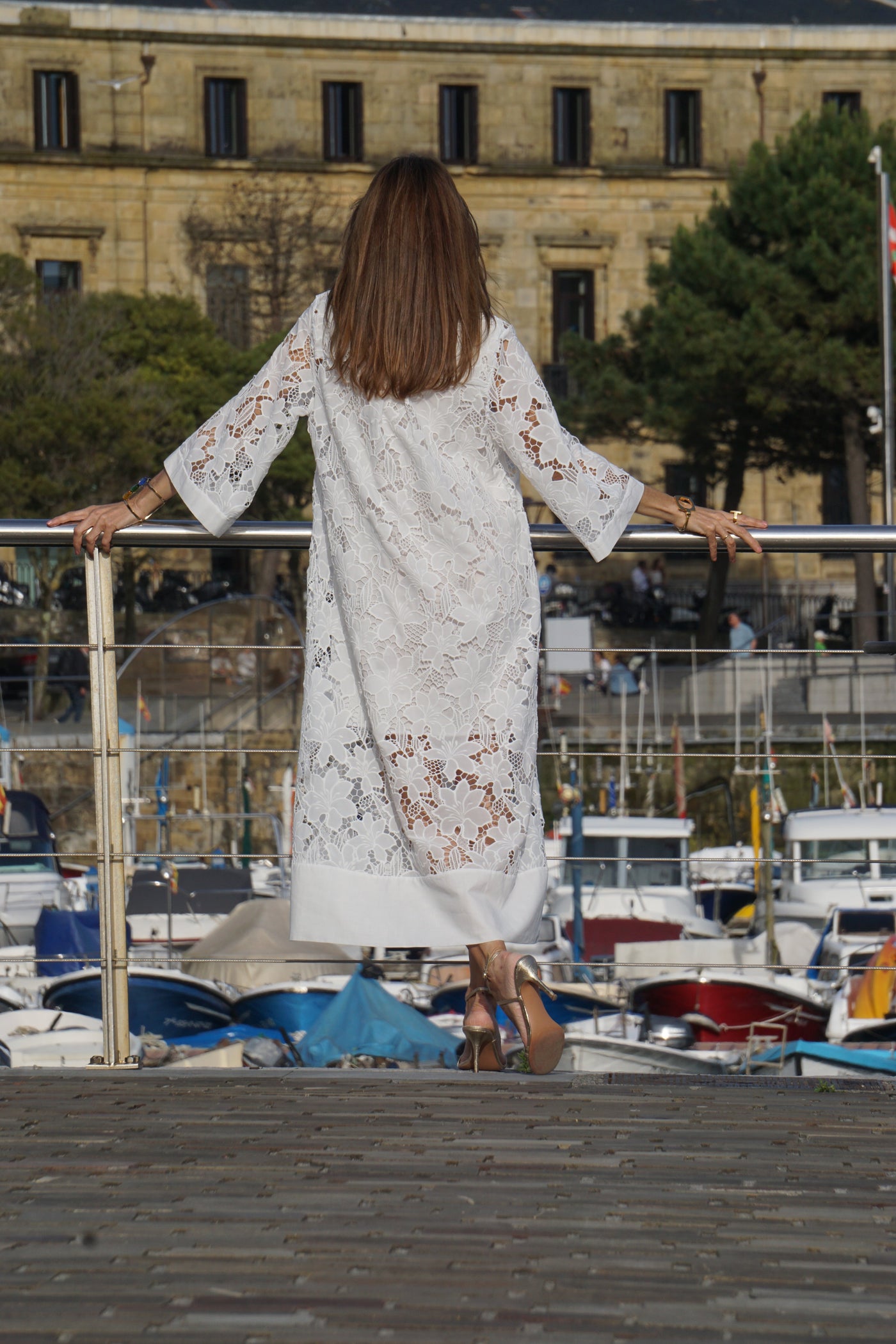 Elegant Lace Luana White Dress