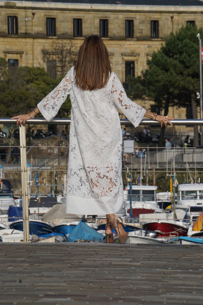 Elegant Lace Luana White Dress