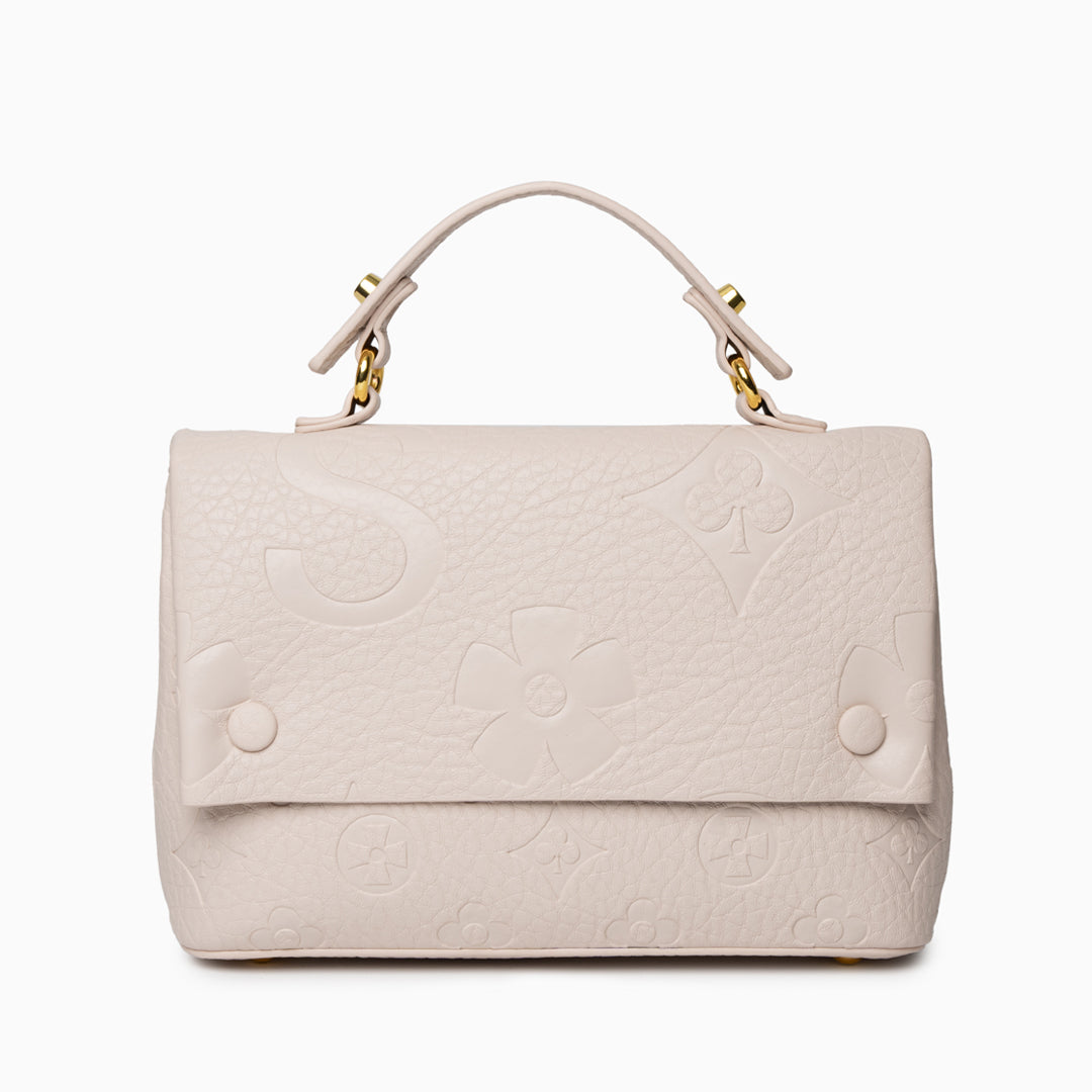 Hana Embossed Leather‑Look Crossbody Bag with Gold‑Tone Hardware