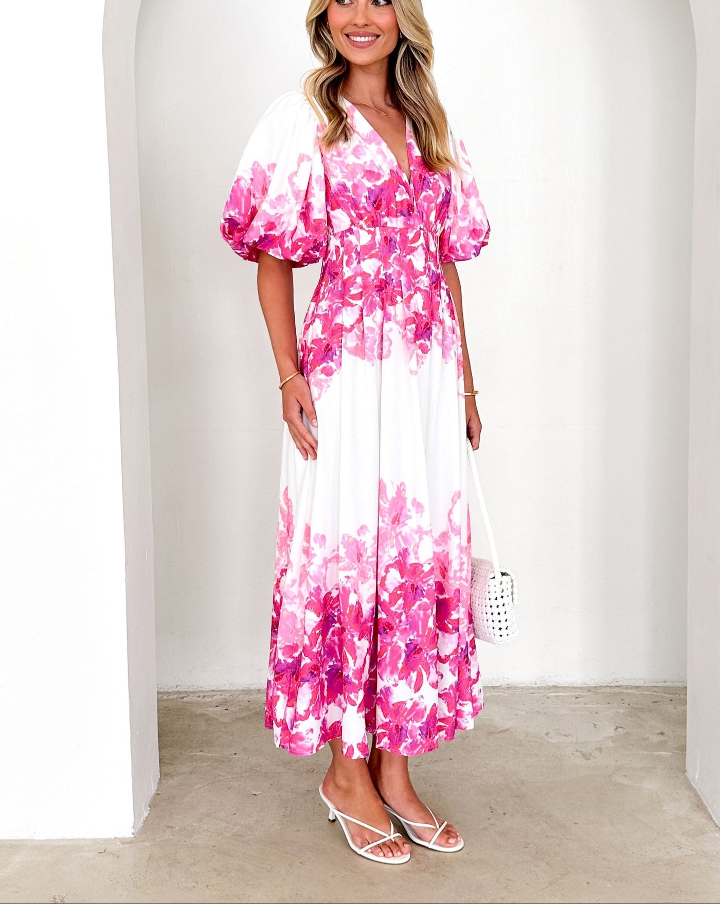 Pink Floral Maxi Dress