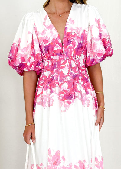 Pink Floral Maxi Dress
