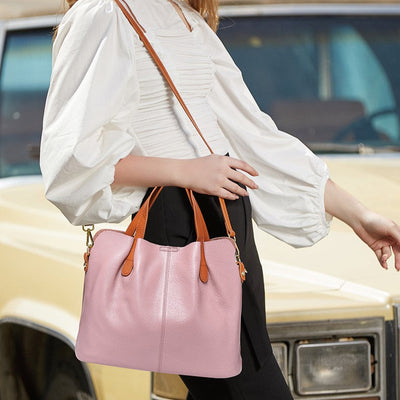 Ollie Genuine Leather Medium Tote Bag with Dual Carry Options