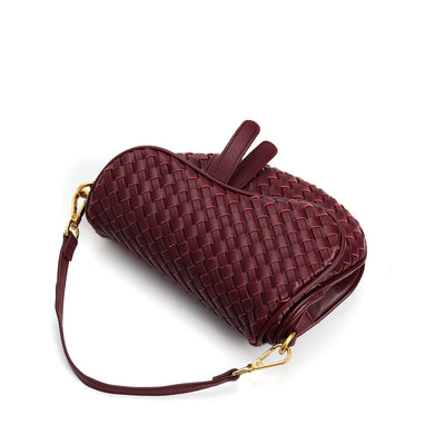 Madelyn Woven Saddle Bag – Luxury Leather Woven Shoulder Bag