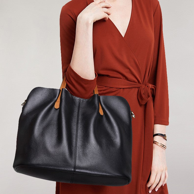 Ollie Genuine Leather Medium Tote Bag with Dual Carry Options