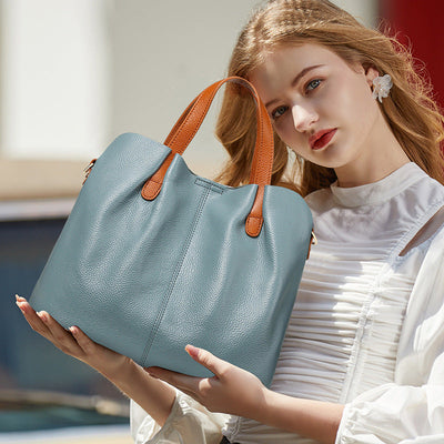 Ollie Genuine Leather Medium Tote Bag with Dual Carry Options