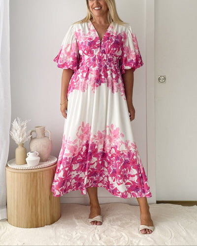 Pink Floral Maxi Dress