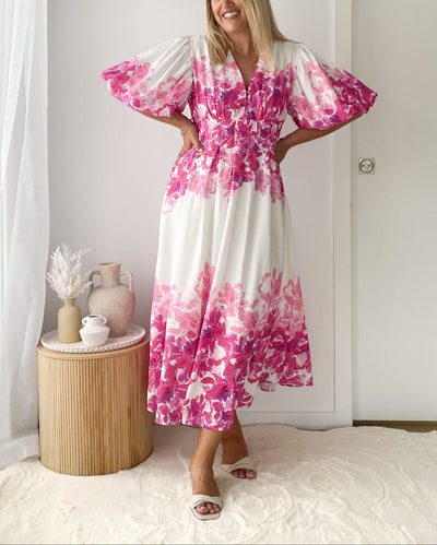 Pink Floral Maxi Dress
